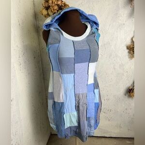 Flood Clothing One of One Patchwork Hoodie Boho Mini S/M Dress